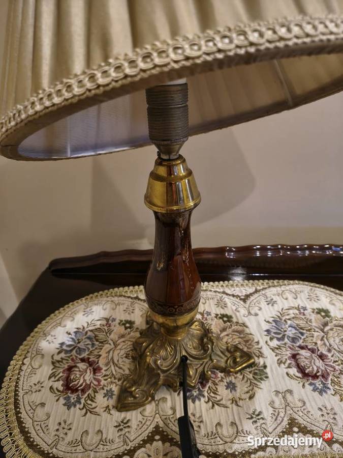 Piękna stara lampa na mosiężnej podstawie Zaborów sprzedam