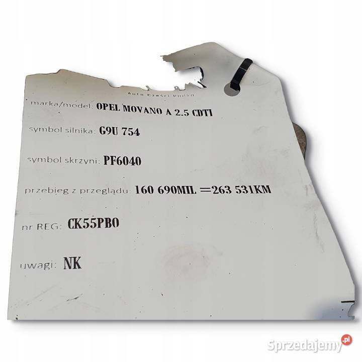 ROZRUSZNIK Renault Master II Movano 25 DCI osobowe lubelskie