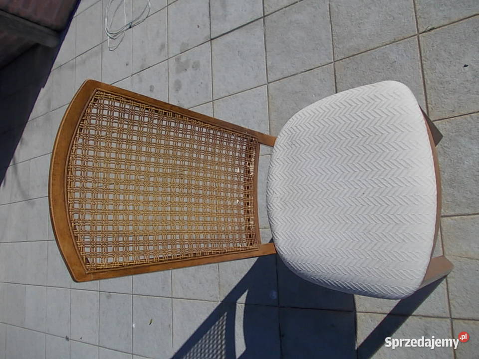 krzesła drewniane kpl8 USA z rafią oryginalne Falenty Nowe