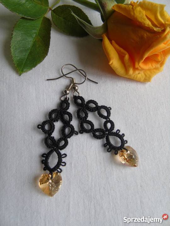 Kolczyki Frywolitkowe Wiśniowa