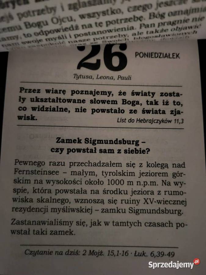 Katolicki Kalendarz 2026 z rozważaniami Zasiew Warszawa