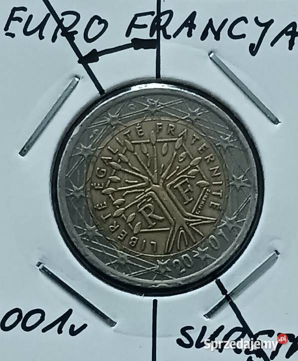 2 Euro Francja 2001 r Skrętka błąd mennicy Konin