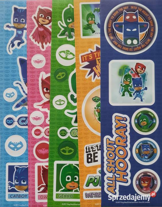 Pidżamersi PJ Masks Zestaw z Naklejkami Nalepki Mogilany