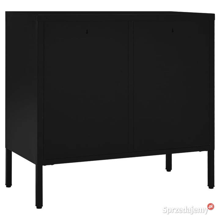 Komoda czarna 75x35x70 stal i szkło hartowane Warszawa