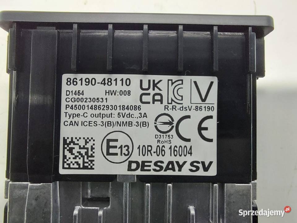 LEXUS RX500H V 5 2023 GNIAZDO USB 8619048110