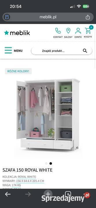 Szafa Meblik Royal White 646cm Łomża