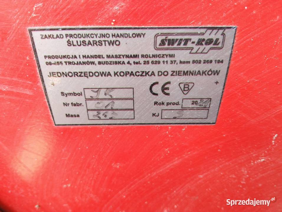 Kopaczka jednorzędowa do ziemniaków Kock