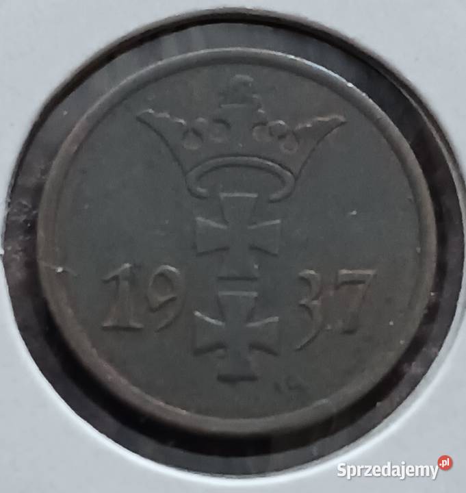 1 Fenig Wolne Miast Gdańsk 1937 r 4 około Konin
