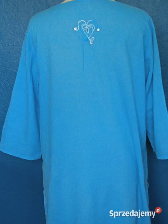 TURKUSOWA LETNIA SUKIENECZKA Z HAFTEM r 42 niebieski Piła