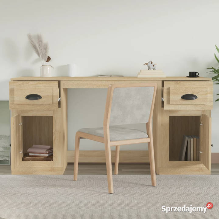 Biurko z szafkami dąb sonoma materiał Warszawa
