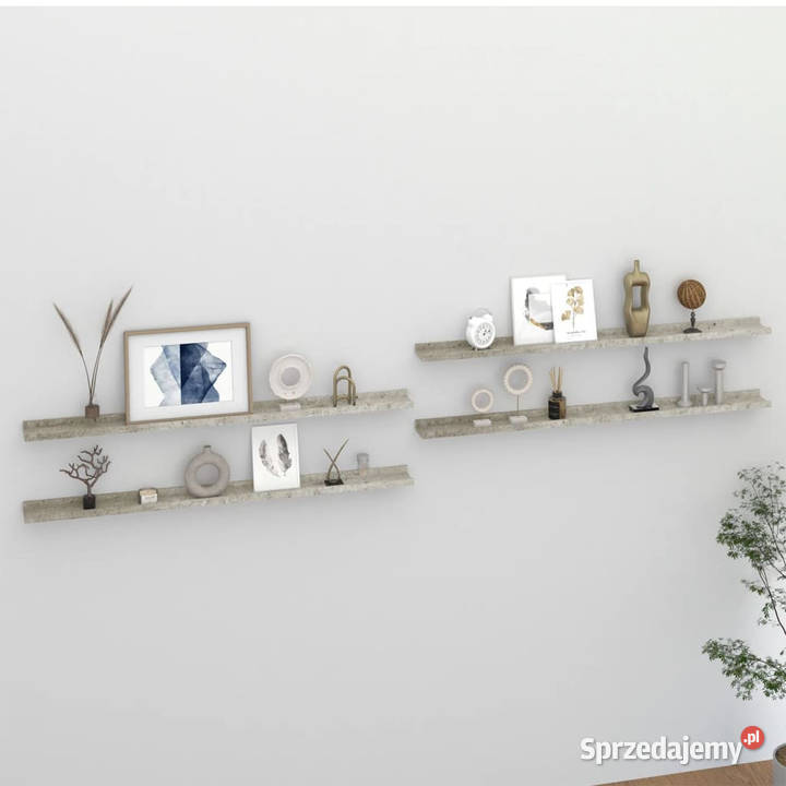 Półki ścienne 4 szarość betonu 115x9x3 WM326708