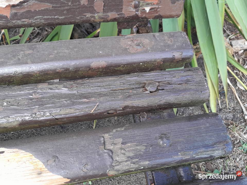 Stara duża ciężka solidna ławka z czasó PRL do Dąbrowa Górnicza