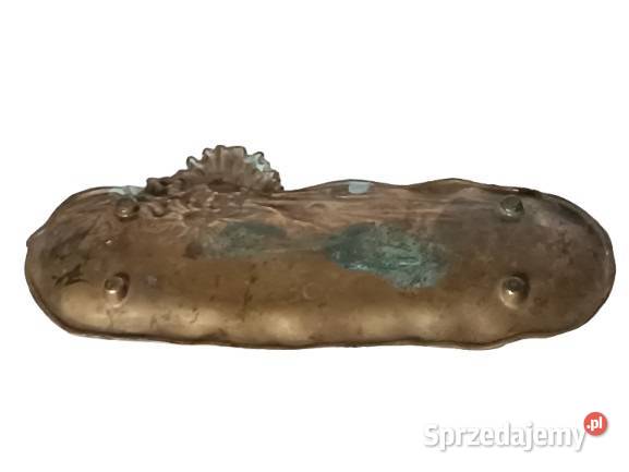 Stara mosiężna tacka z motywem kwiatowym Rzeszów sprzedam