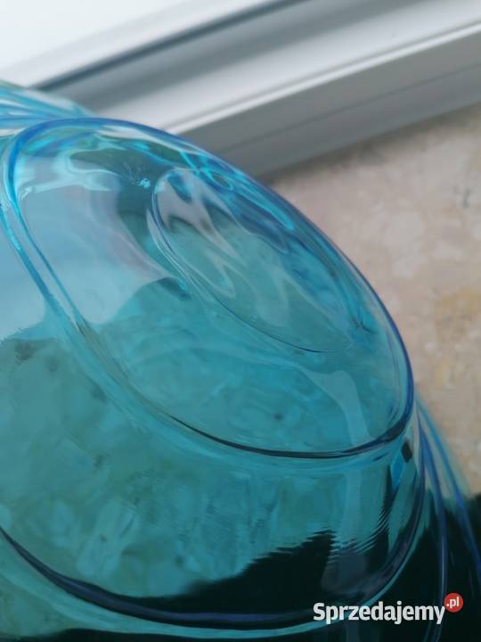 Misa patera z lazurowego szkła Mielec