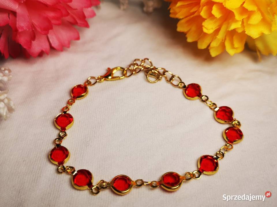 Bransoletka z czerwonymi szklanymi koralikami Bransoletki sprzedam