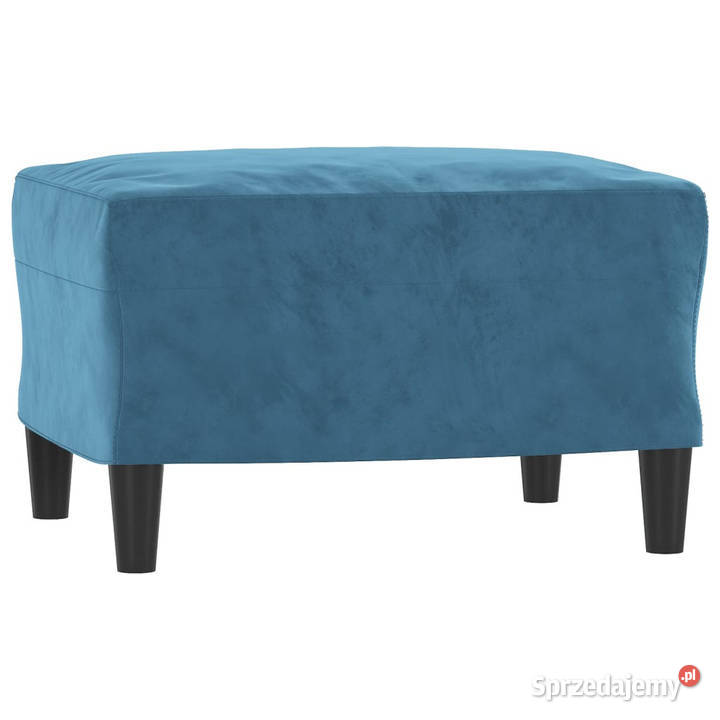3osobowa sofa z podnóżkiem niebieska 180 aksamit Warszawa
