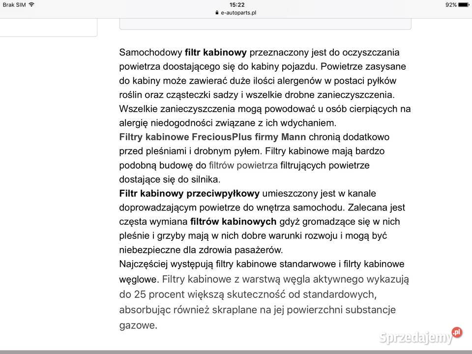 Maxgear Filtr Kabinowy 260248 KF 6208 Nowa Sól