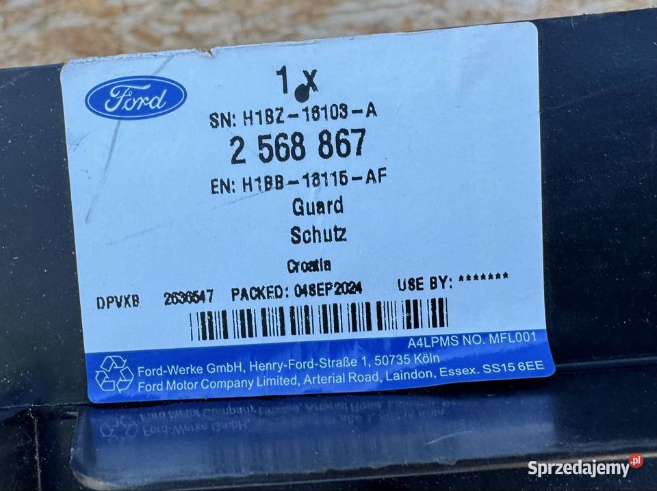Nadkole przód przednie lewe lh ford fiesta mk8 Rok produkcji 2023 Nadkola wielkopolskie