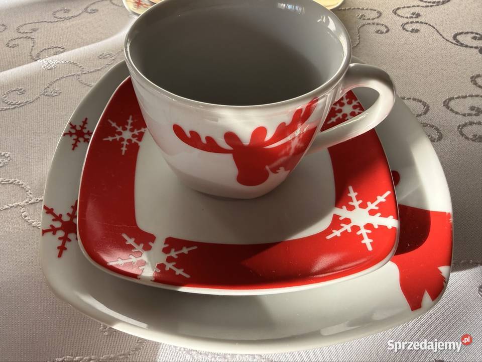 Świąteczny Serwis Kawowy CreaTable 18 el Renifer śląskie