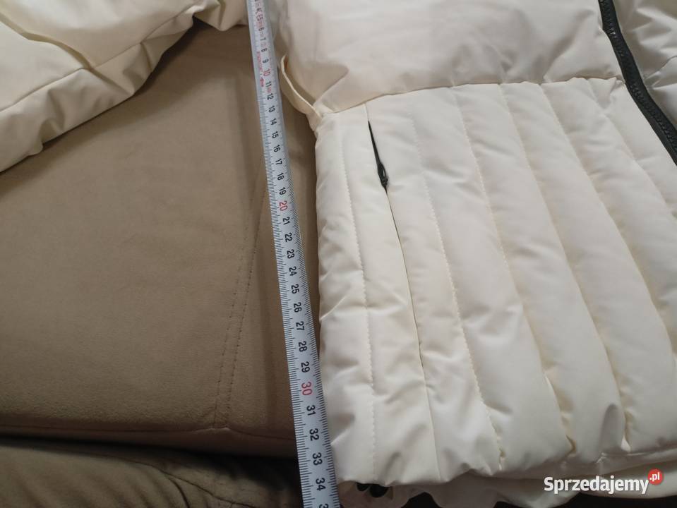 Kremowa kurtka puchowa PUFFER oversize M 38 ecru wielkopolskie Bralin sprzedam