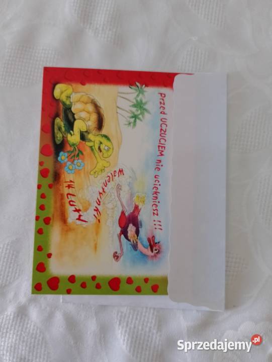 Kartka walentynkowa na WALENTYNKI składana z wielkopolskie Oborniki