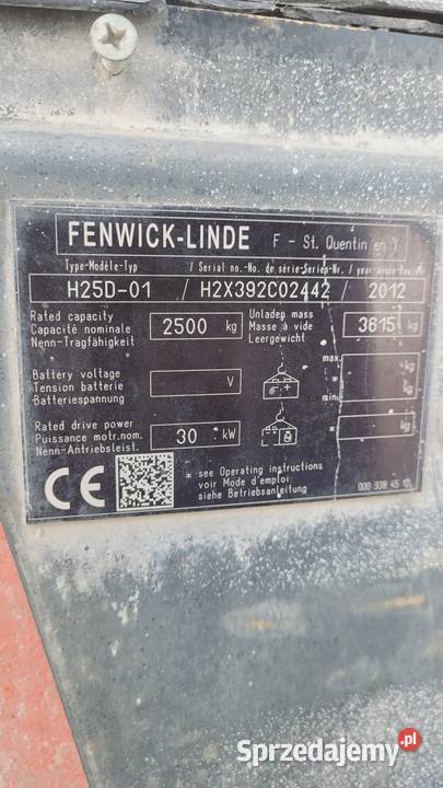 Wózek widłowy FenwickLinde H25D01 2012 r 2500 Zaklików sprzedam