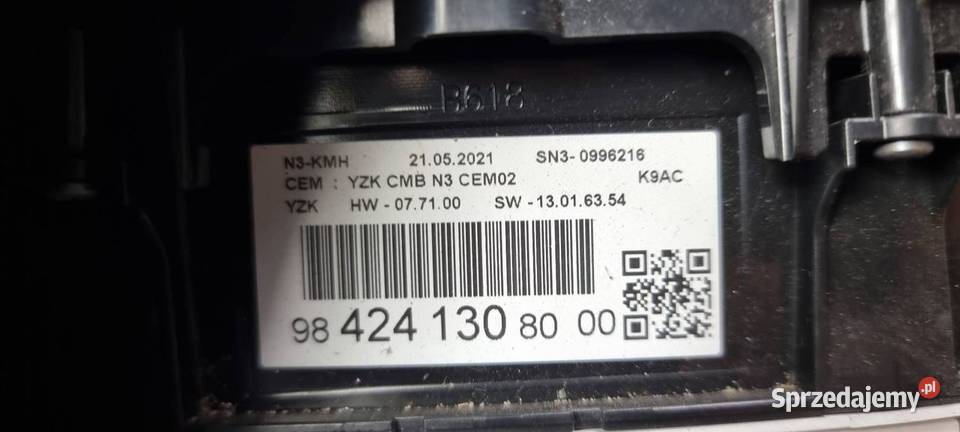 LICZNIK ZEGAR CITROEN BERLINGO III 984241308000 Części samochodowe Lipno