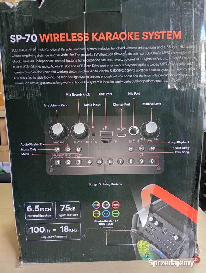 Głośnik przenośny Karaoke Sudotack SP70 Przysucha