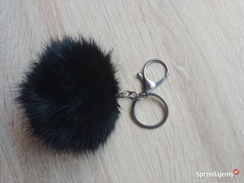Brelok pompon futerko czarny Chrzanów