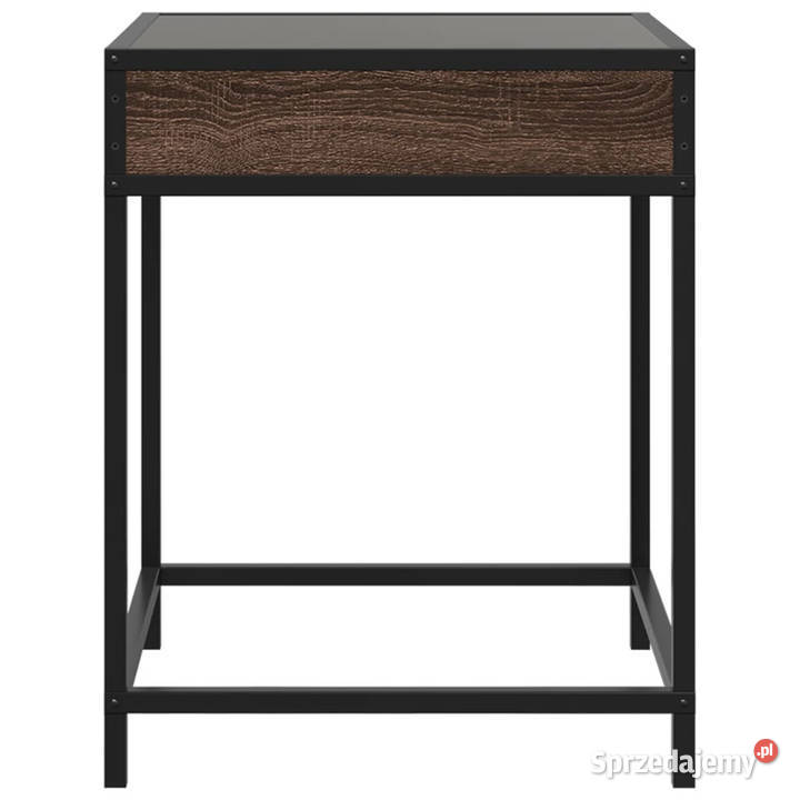 Stolik nocny z LED Infinity brązowy dąb 40x40x51 Meble Warszawa