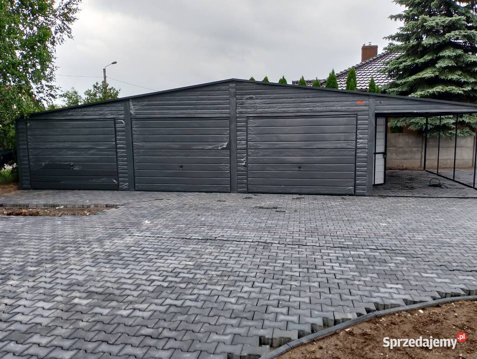 Grafitowy Blaszak bramy uchylne TANIO Garaże 300zł/m2 Oborniki