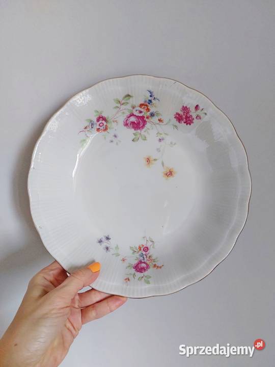 porcelana Wałbrzych 3 miski średnica 22 kwiaty Poznań sprzedam