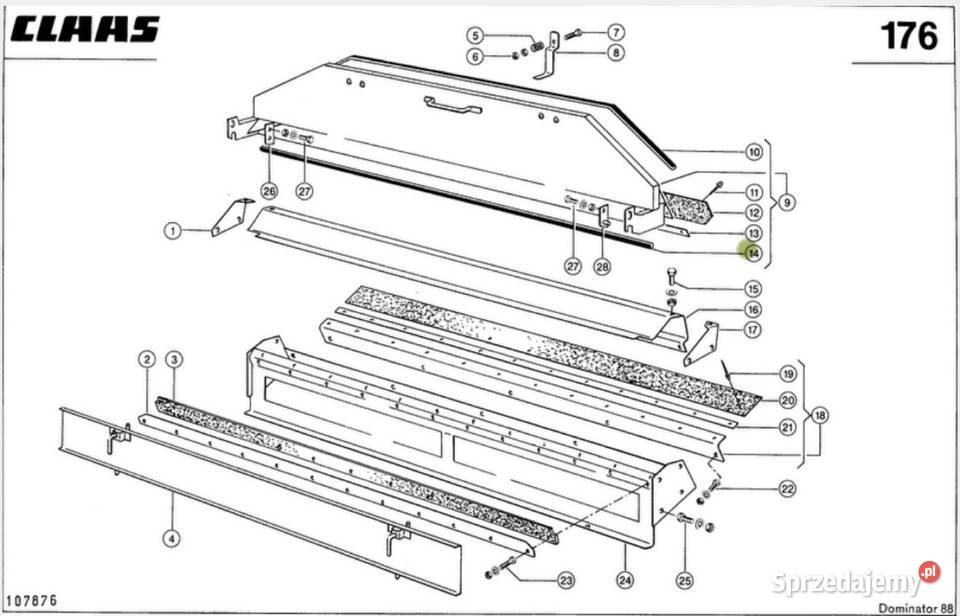Osłona gumowa uszczelka pokrywa młocarni Claas Namysłów