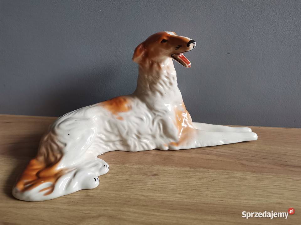 Stara figurka Chart Borzoj porcelana Steatyt śląskie Katowice sprzedam