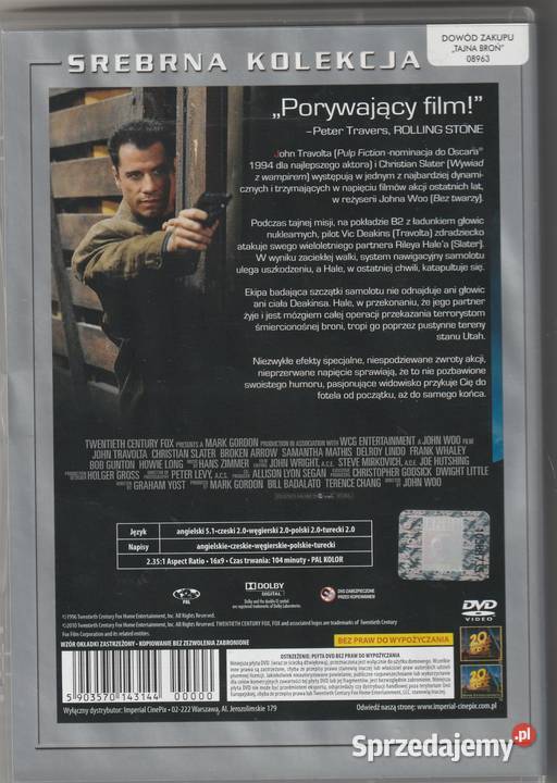 Tajna broń John Travolta DVD mazowieckie