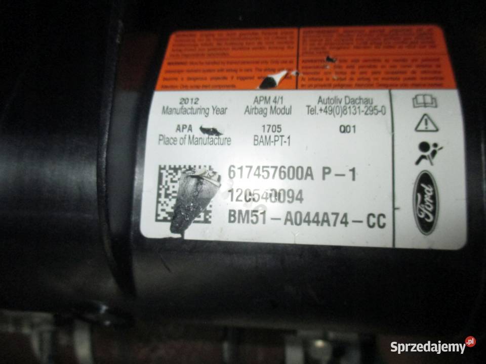 FORD FOCUS MK3 III 12r AIRBAG poduszka pasażera osobowe sprzedam