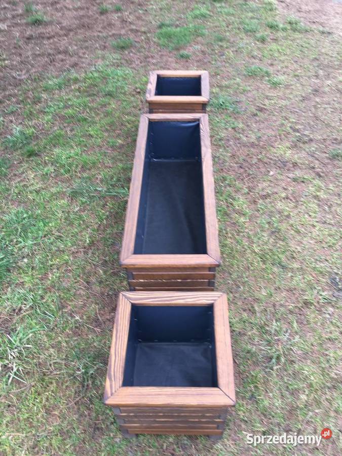 Donicedoniczki drewnianeogrodowepod wymiar drewno wielkopolskie Kalisz