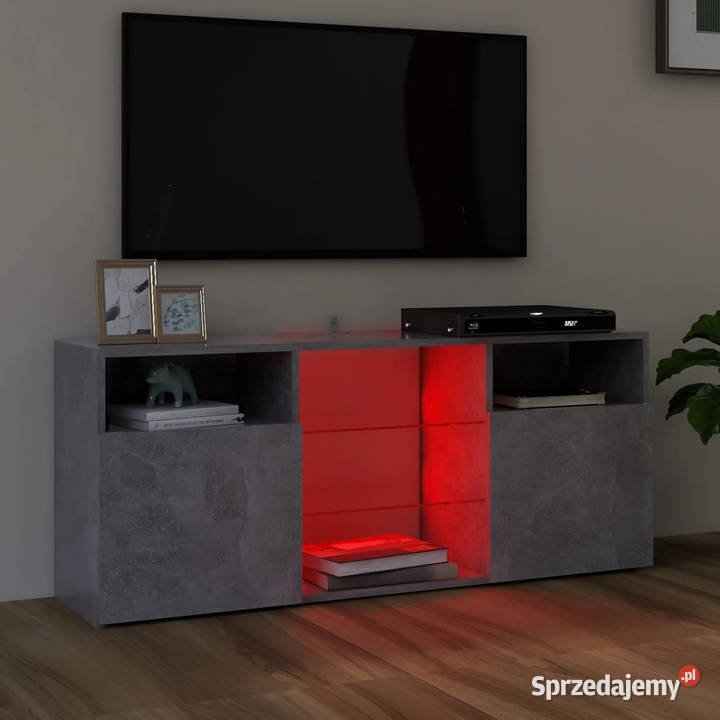 Szafka TV z oświetleniem LED szarość betonu Warszawa