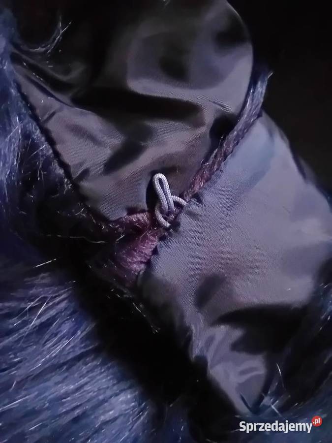 Granatowa kamizelka futrzana damska ciepła Warszawa