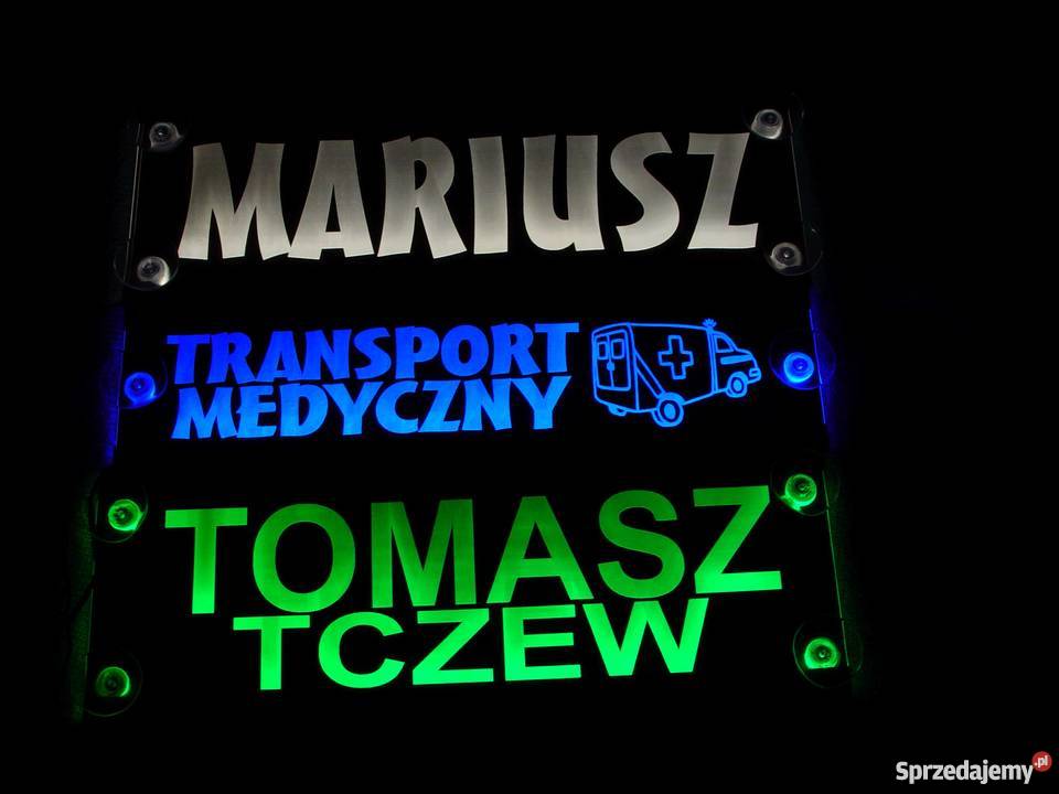 Tablice imienne podświetlane led 50x16 Radostowo