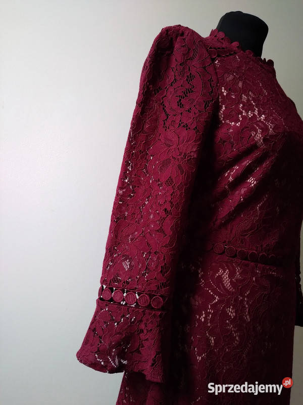 Sukienka z koronki bordowa burgundowa rozmiar Kielce
