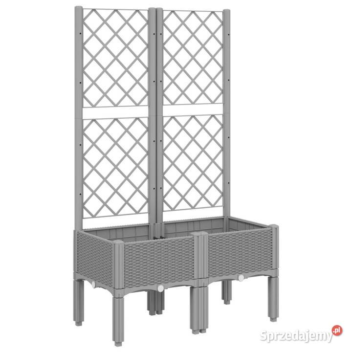 Donica ogrodowa z kratką jasnoszara 80x40x142 PP Warszawa