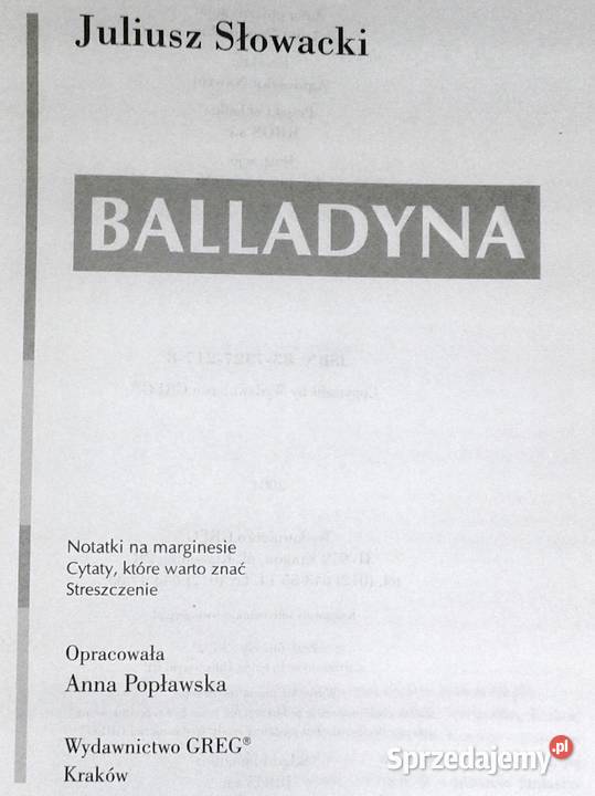 Balladyna Z opracowaniem Juliusz Słowacki Chełm