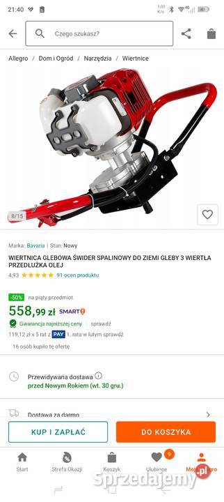 Sprzedam wiertnie spalinowa praktycznie nowa łódzkie Wieluń sprzedam