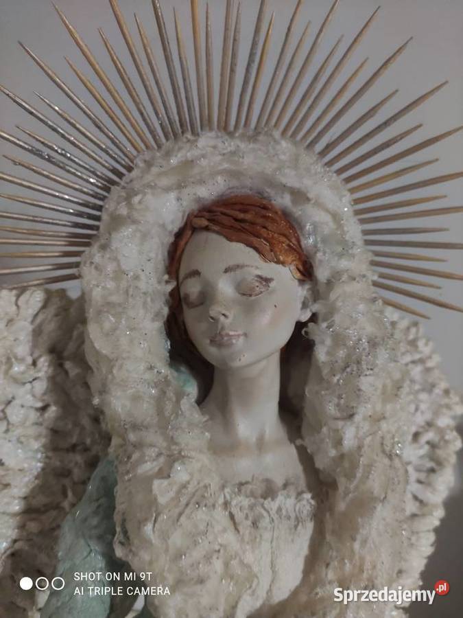 Piękna Anielica Figurka Rękodzieło Powertex Pniewy