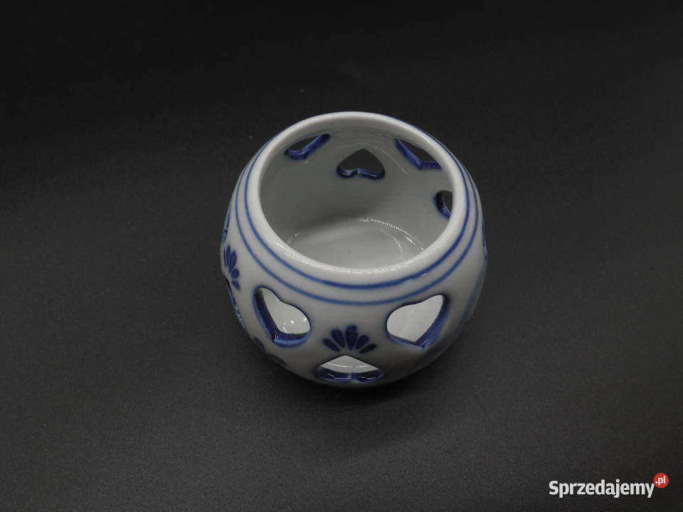 Ceramiczny świecznik w stylu Delft Blue Denmark Raszków
