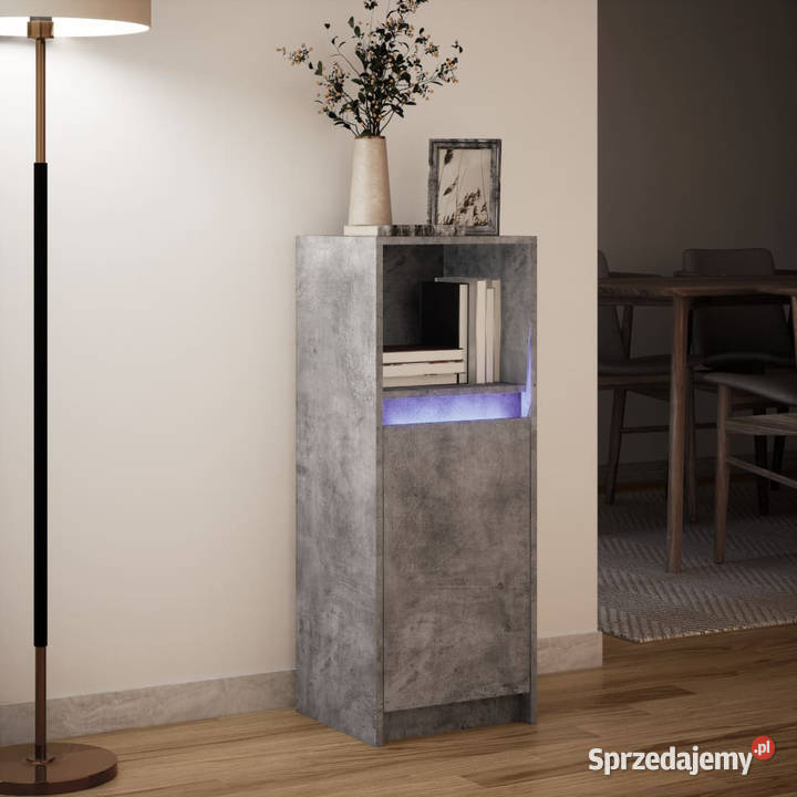 Szafka z LED szarość betonu 38x34x100 WM852169 Warszawa
