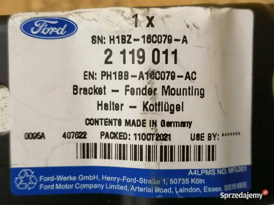 FORD FIESTA MK8 WZMOCNIENIE BŁOTNIKA 2119011 Pleszew