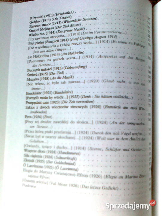 Rainer M Rilke PoezjeGedichte Unikat Warszawa
