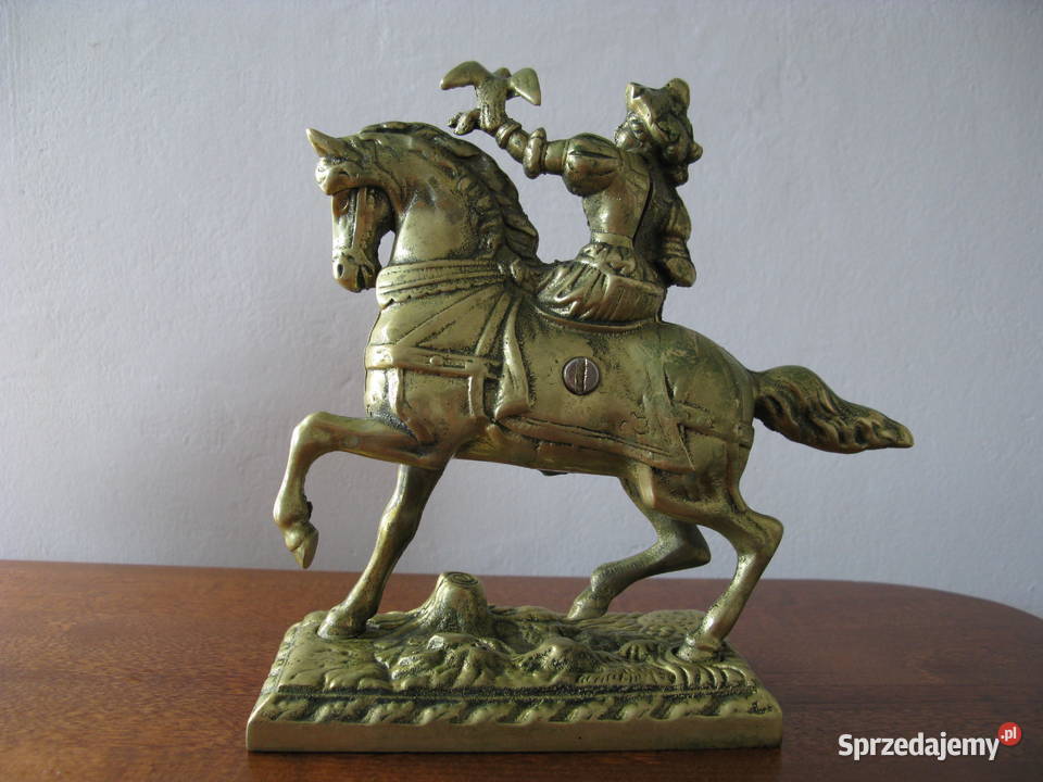 Figura Posłańca na koniu z mosiądzu Sokolnik Warszawa